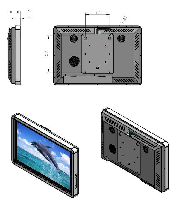 22寸觸摸查詢(xún)一體機(jī)圖紙